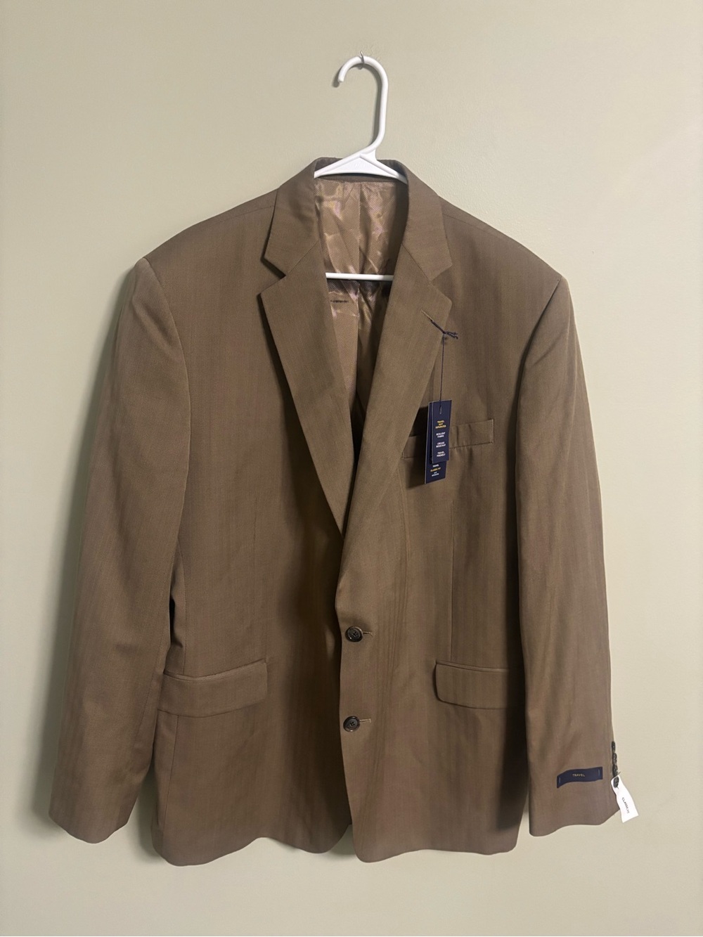 Stafford Mens Suit Jacket Blazer Size 50L 50 Long Brown New Wool Blend Classic